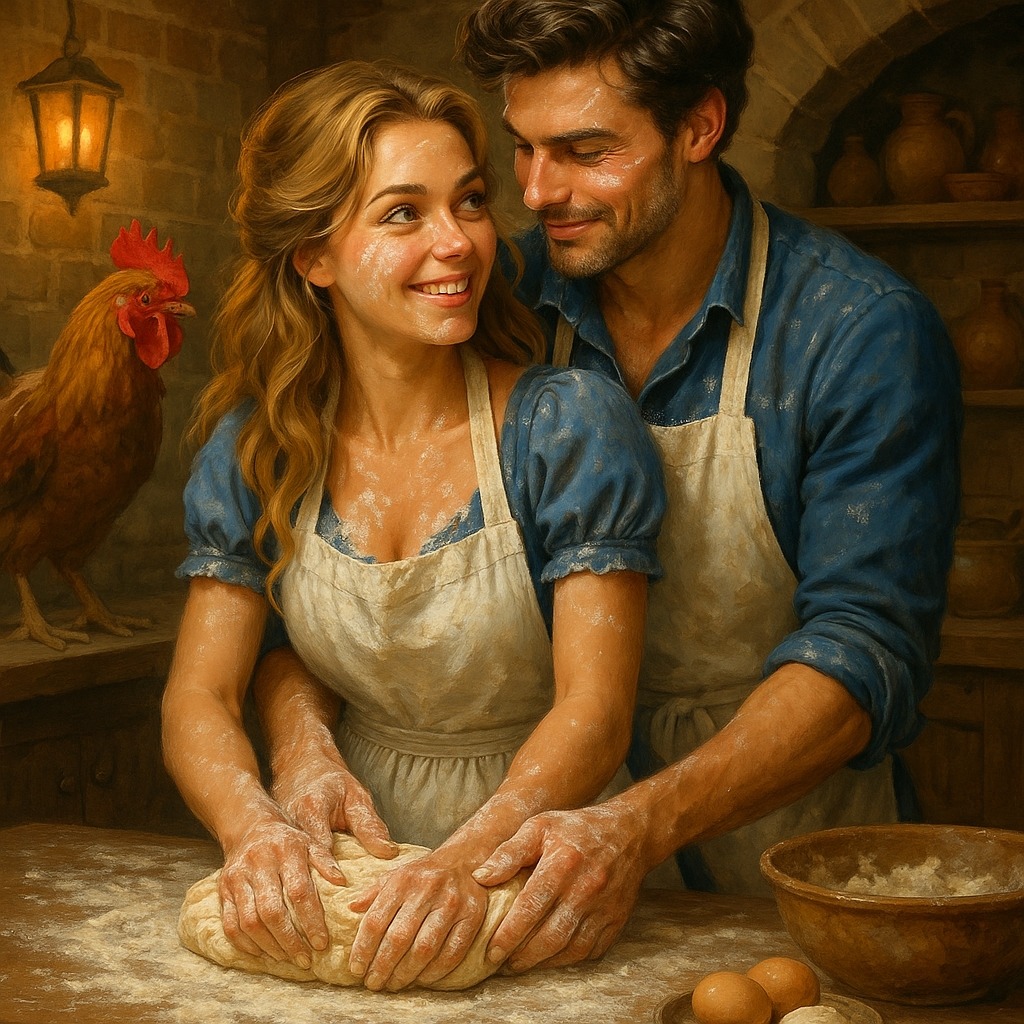 Вместе замешиваю тесто для булочек